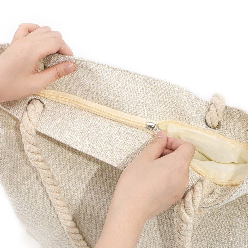 Beach Tote Bag with Rope Handles | Sublimation | Polyester