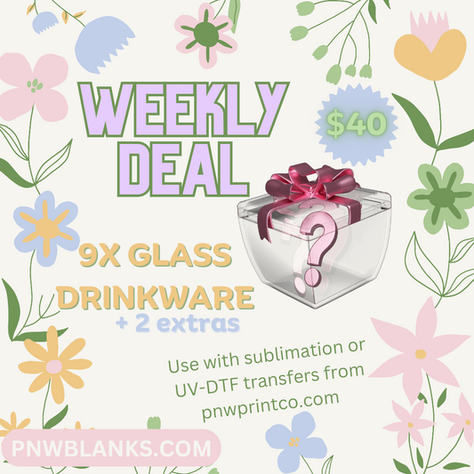 Glassware Bundle Box | Weekly Deal 3/15/24 | Sublimation, UV DTF