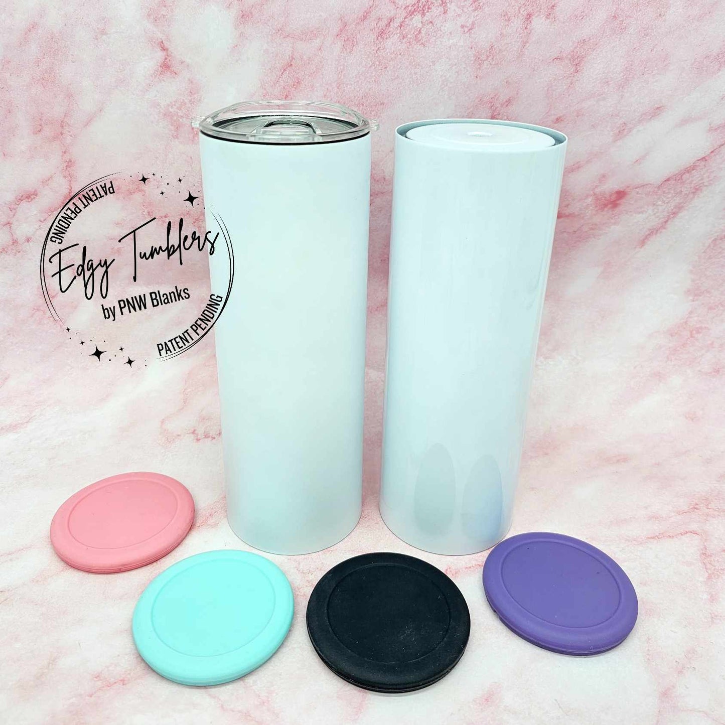 20oz Edgy Tumbler® 2.0 Matte | Flat Bottom with Silicone Inserts | Premium Sublimation Coating | Volume Pricing | Patent Pending | Ships from TN