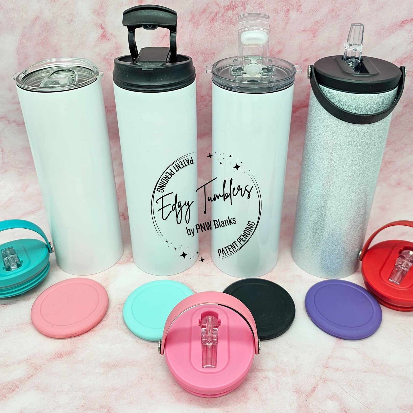 20oz Edgy Tumbler® 2.0 Glow-in-the-Dark | Flat Bottom with Silicone Inserts | Premium Sublimation Coating | Volume Pricing | Patent Pending