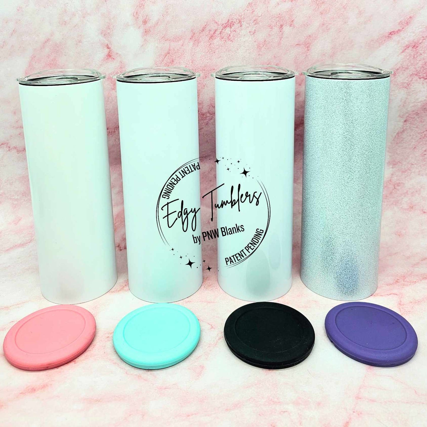20oz Edgy Tumbler® 2.0 Glow-in-the-Dark | Flat Bottom with Silicone Inserts | Premium Sublimation Coating | Volume Pricing | Patent Pending