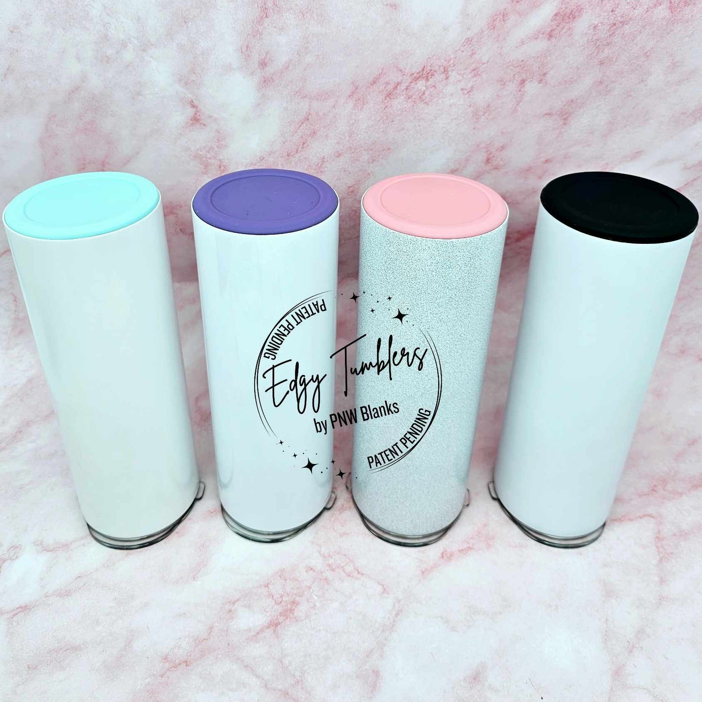 20oz Edgy Tumbler® 2.0 Glow-in-the-Dark | Flat Bottom with Silicone Inserts | Premium Sublimation Coating | Volume Pricing | Patent Pending