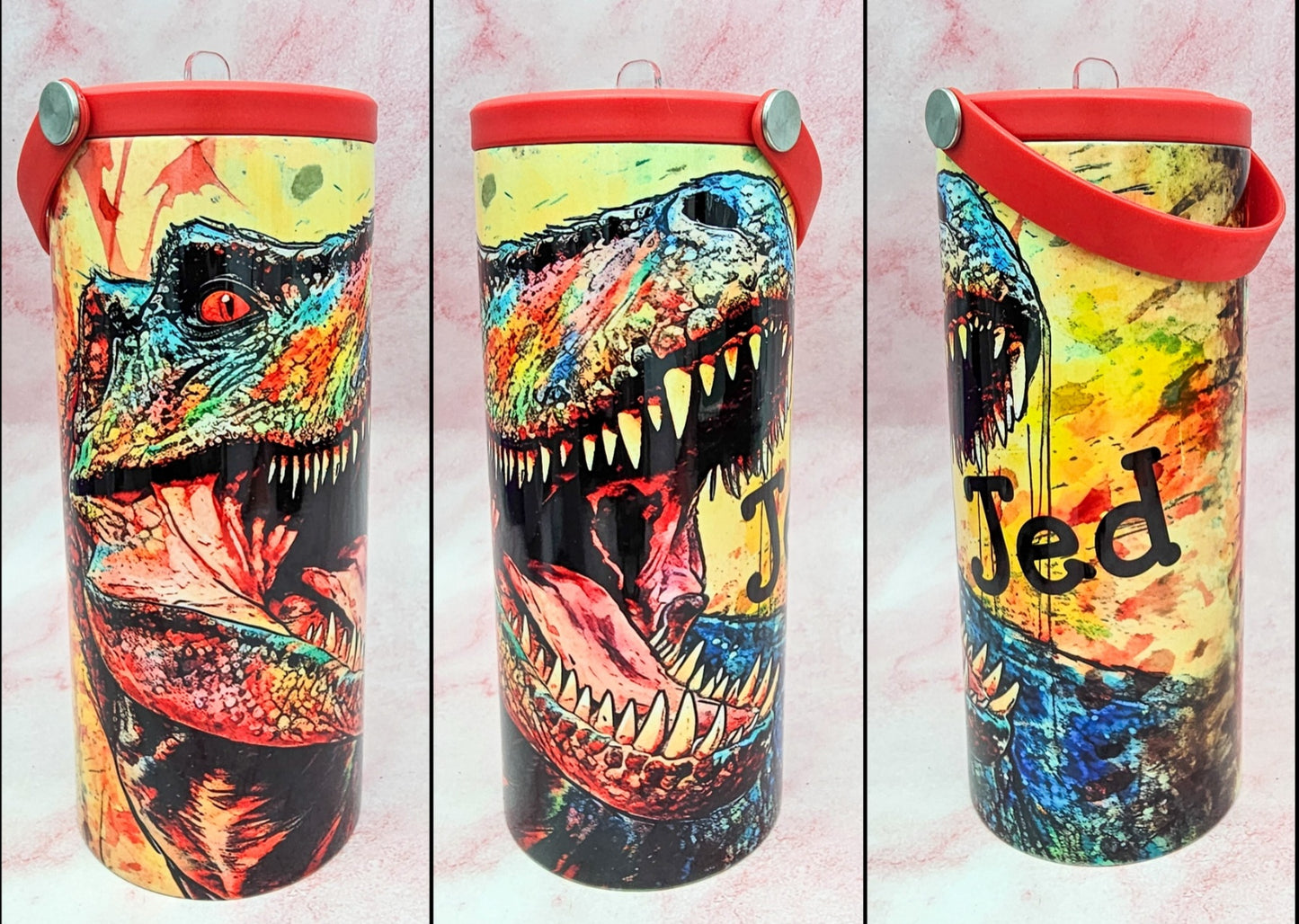 Dual Lid 15oz Edgy Tumbler | Flat Bottom Skinny | Kids Cup | Sublimation | Patent Pending