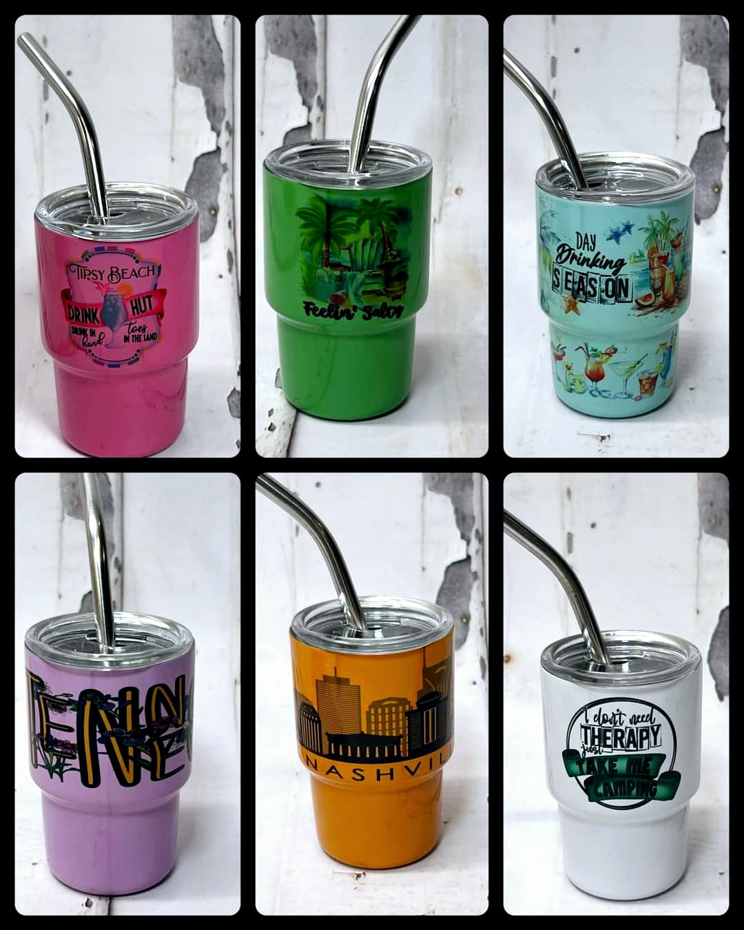 3oz Shot Glass 6 Pack | Mixed Colors or All White | Sublimation