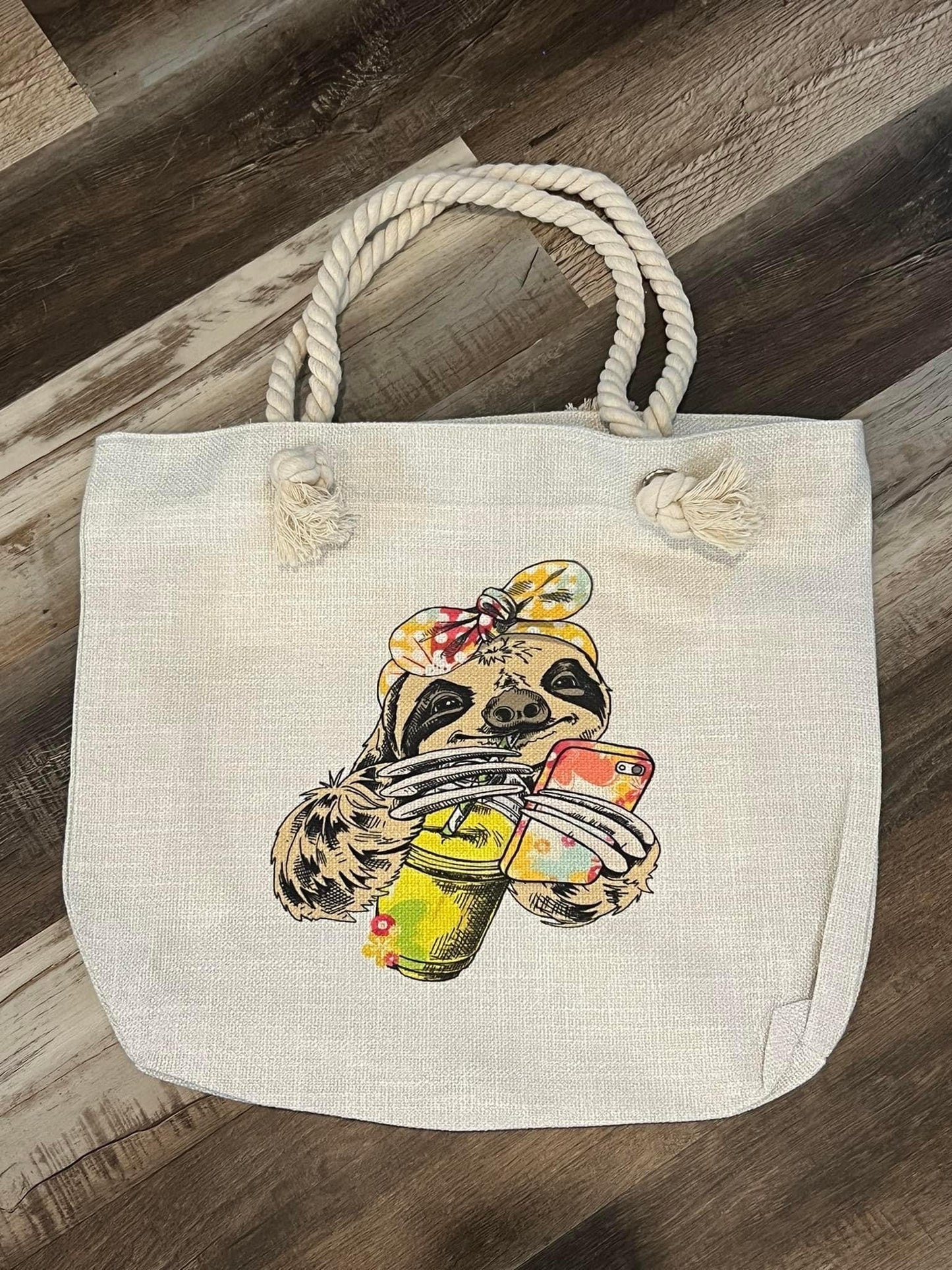 Beach Tote Bag with Rope Handles | Sublimation | Polyester