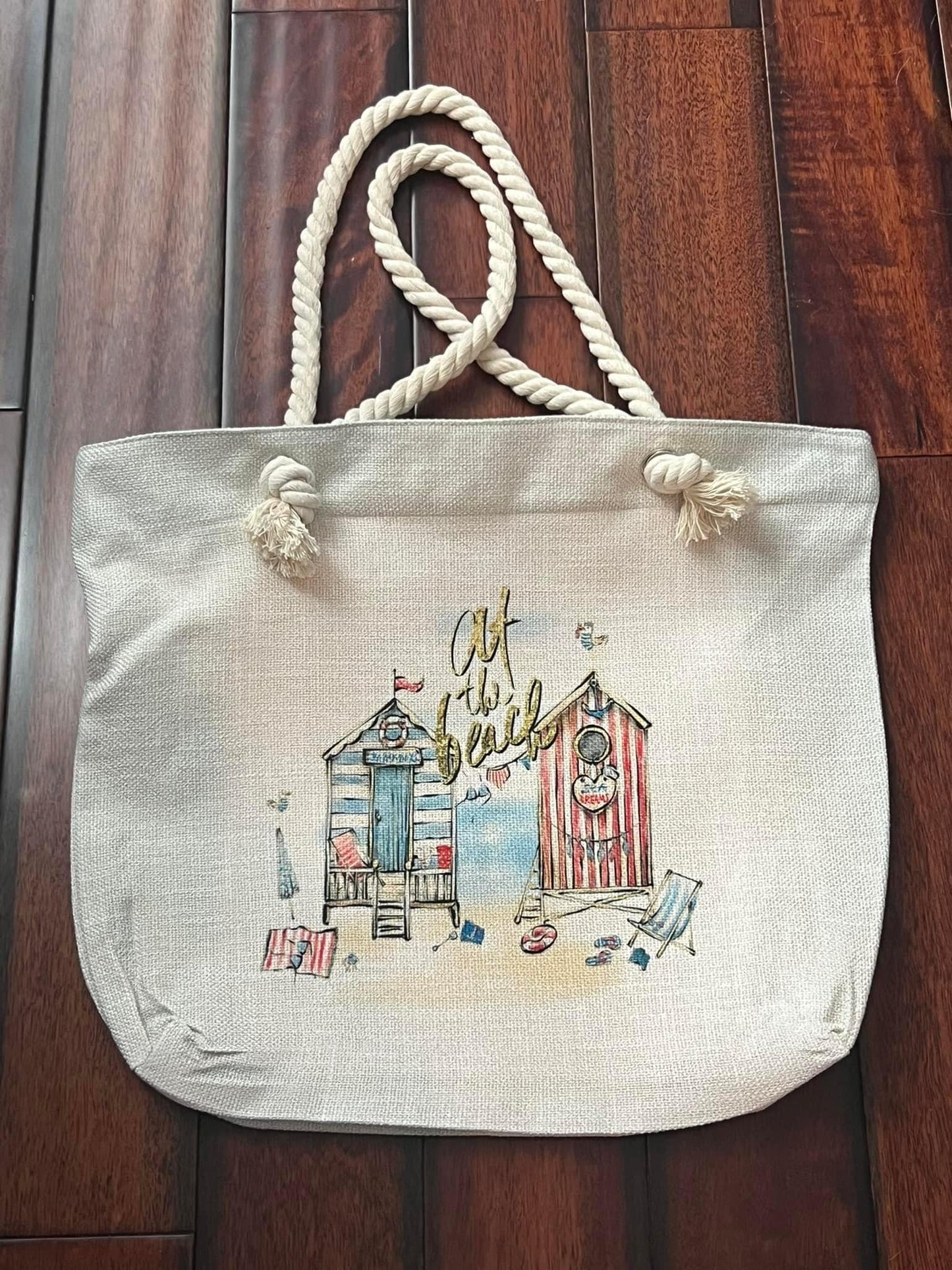 Beach Tote Bag with Rope Handles | Sublimation | Polyester