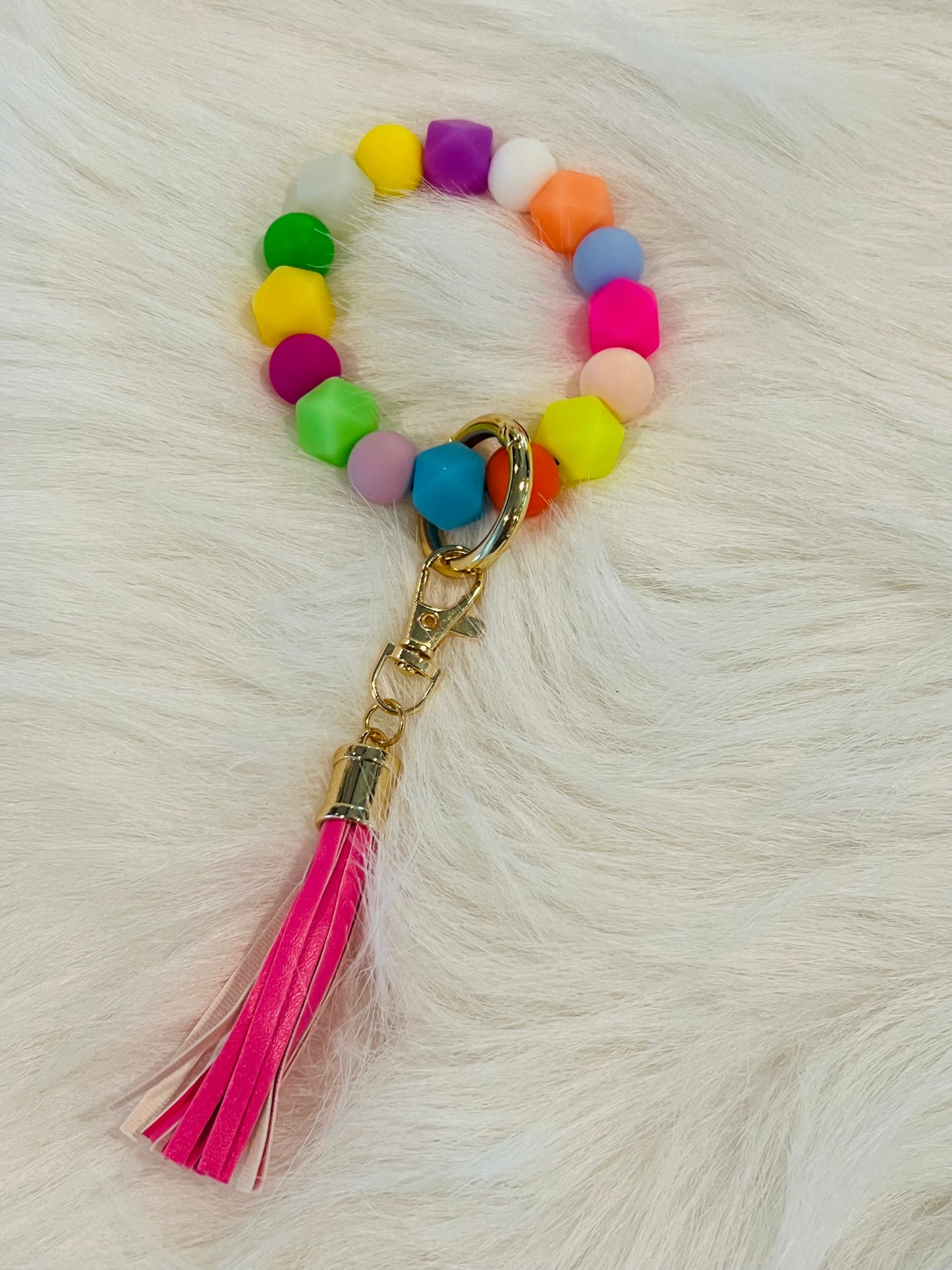 Bead Bracelet and Dangle MAMA Keychain | Sublimation Disc | Ships from TN