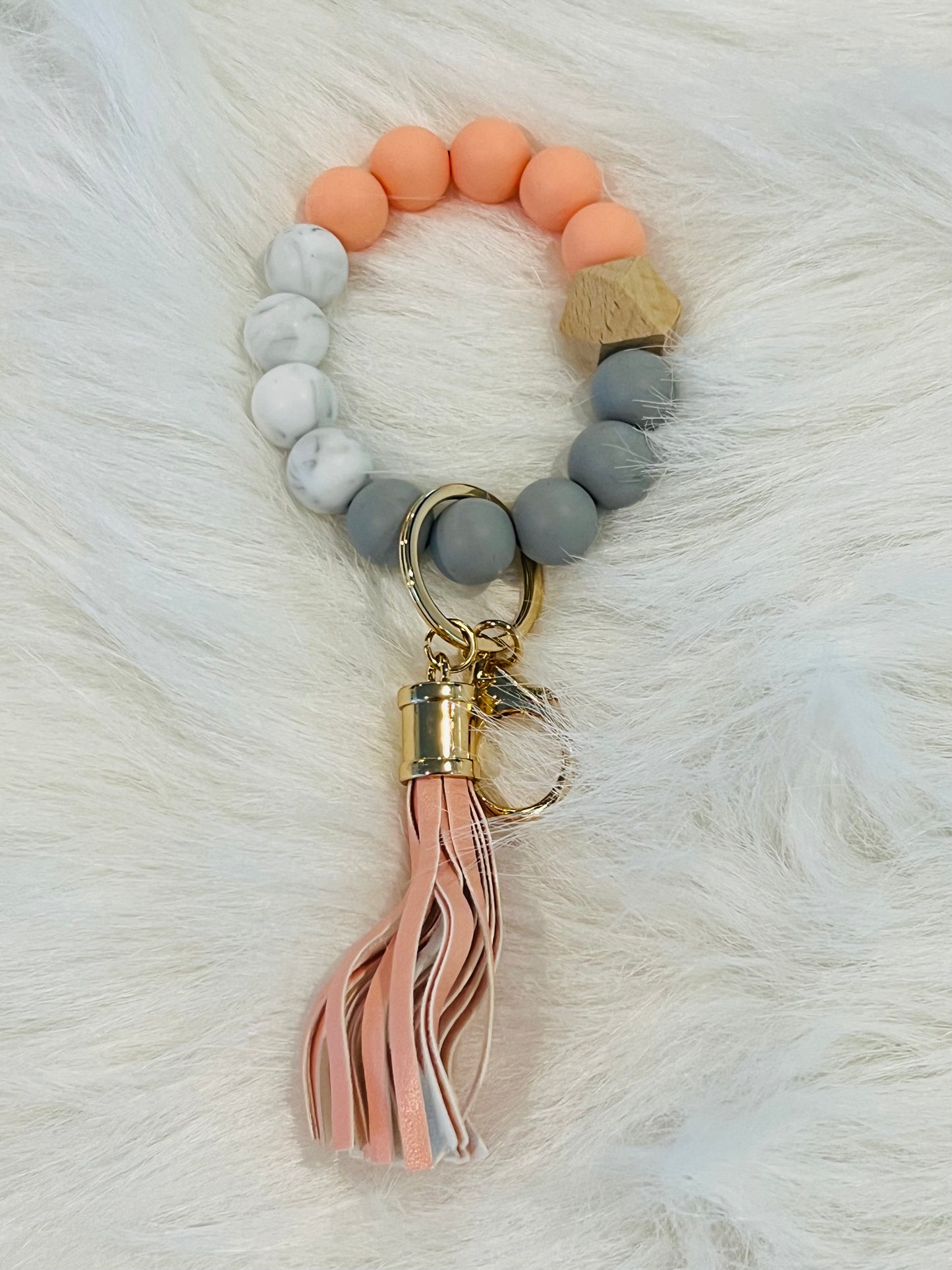 Bead Bracelet and Dangle MAMA Keychain | Sublimation Disc | Ships from TN
