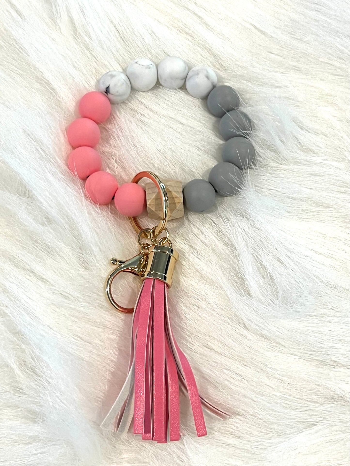 Bead Bracelet and Dangle MAMA Keychain | Sublimation Disc | Ships from TN