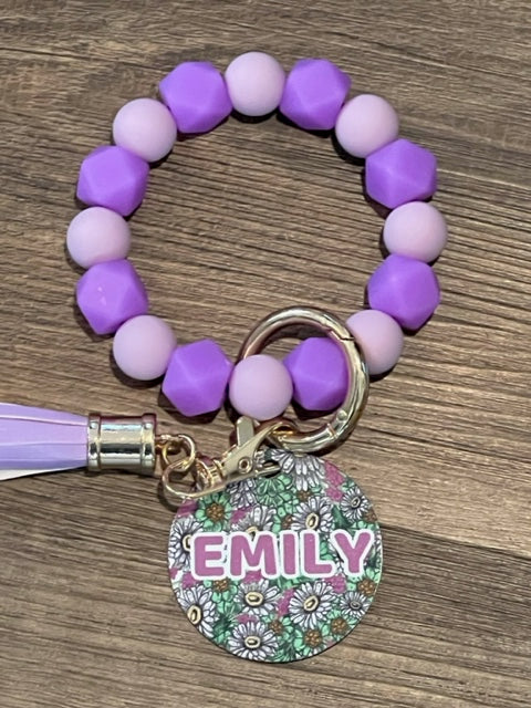 Bead Bracelet and Dangle MAMA Keychain | Sublimation Disc | Ships from TN