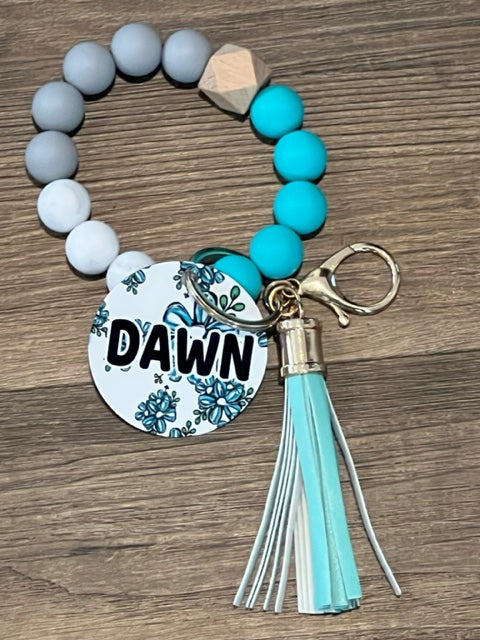 Bead Bracelet and Dangle MAMA Keychain | Sublimation Disc | Ships from TN