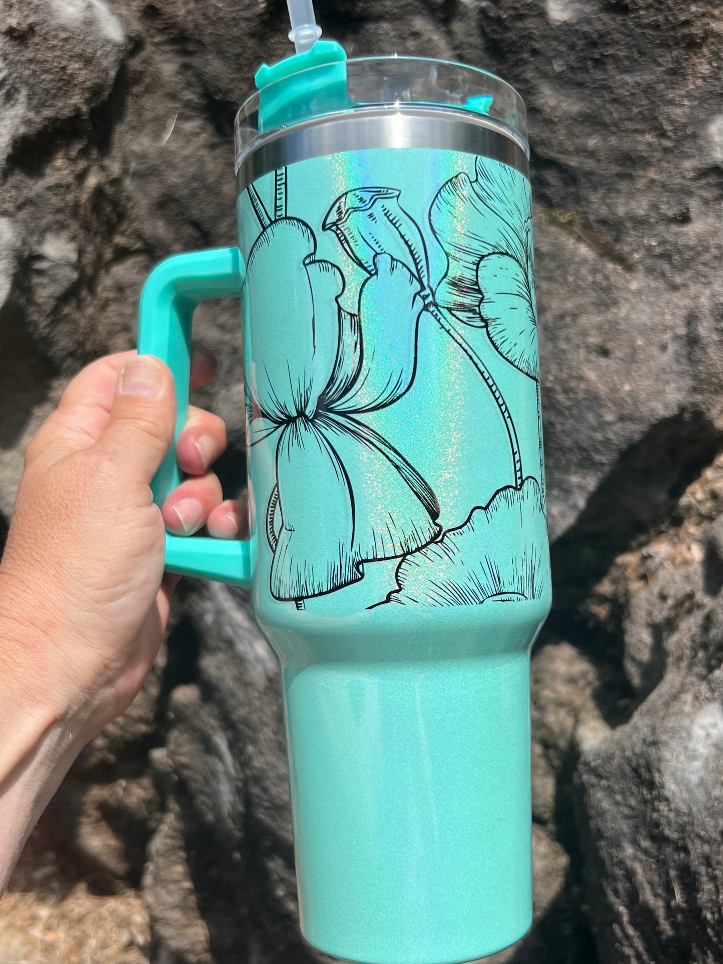 40oz Shimmer Jumbo Tumbler | Removable Handle | Sublimation