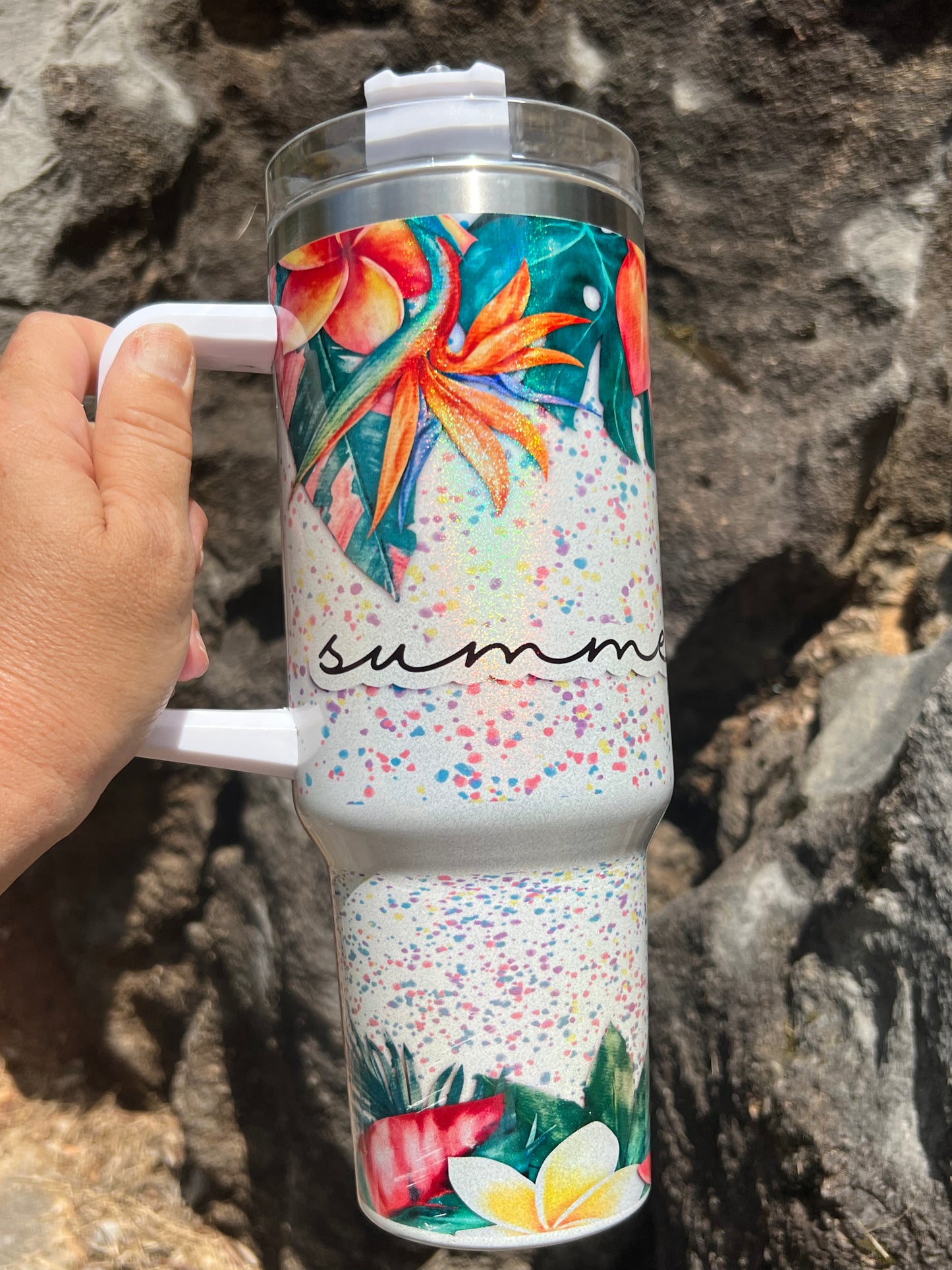40oz Shimmer Jumbo Tumbler | Removable Handle | Sublimation