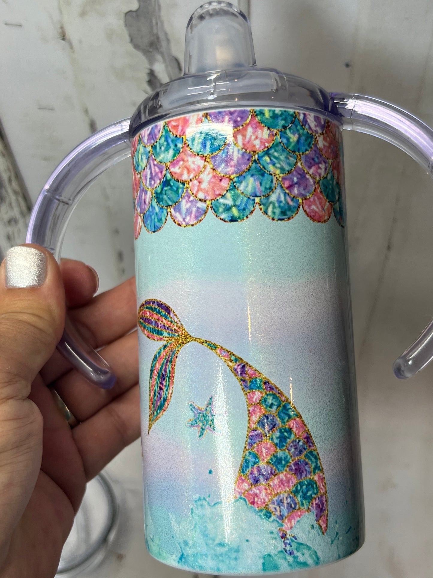 12oz Seamless Glossy and Shimmer Sippy Cup 2-in-1 | Sublimation | Ships from TN