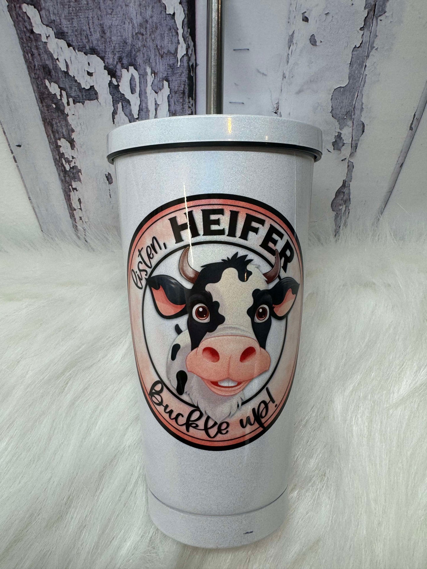 16oz White Sparkler Straw Tumbler | Sublimation | Volume Pricing