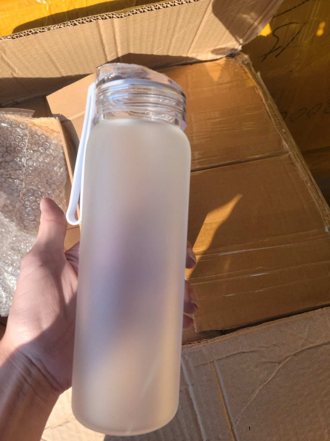 18oz Frosted Glass Bottle | Sublimation | Clearance