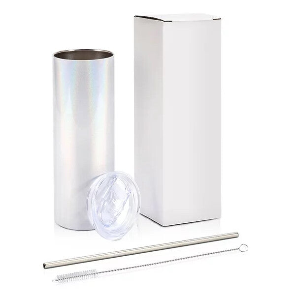 30oz White Sparkler Tumbler | Skinny | Sublimation | Volume Pricing