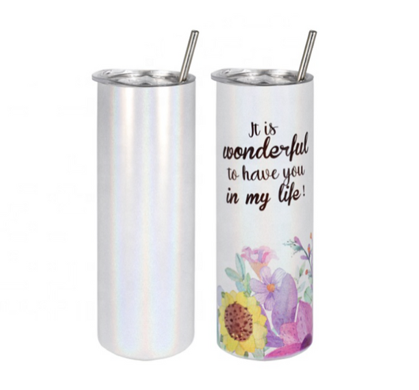 30oz White Sparkler Tumbler | Skinny | Sublimation | Volume Pricing