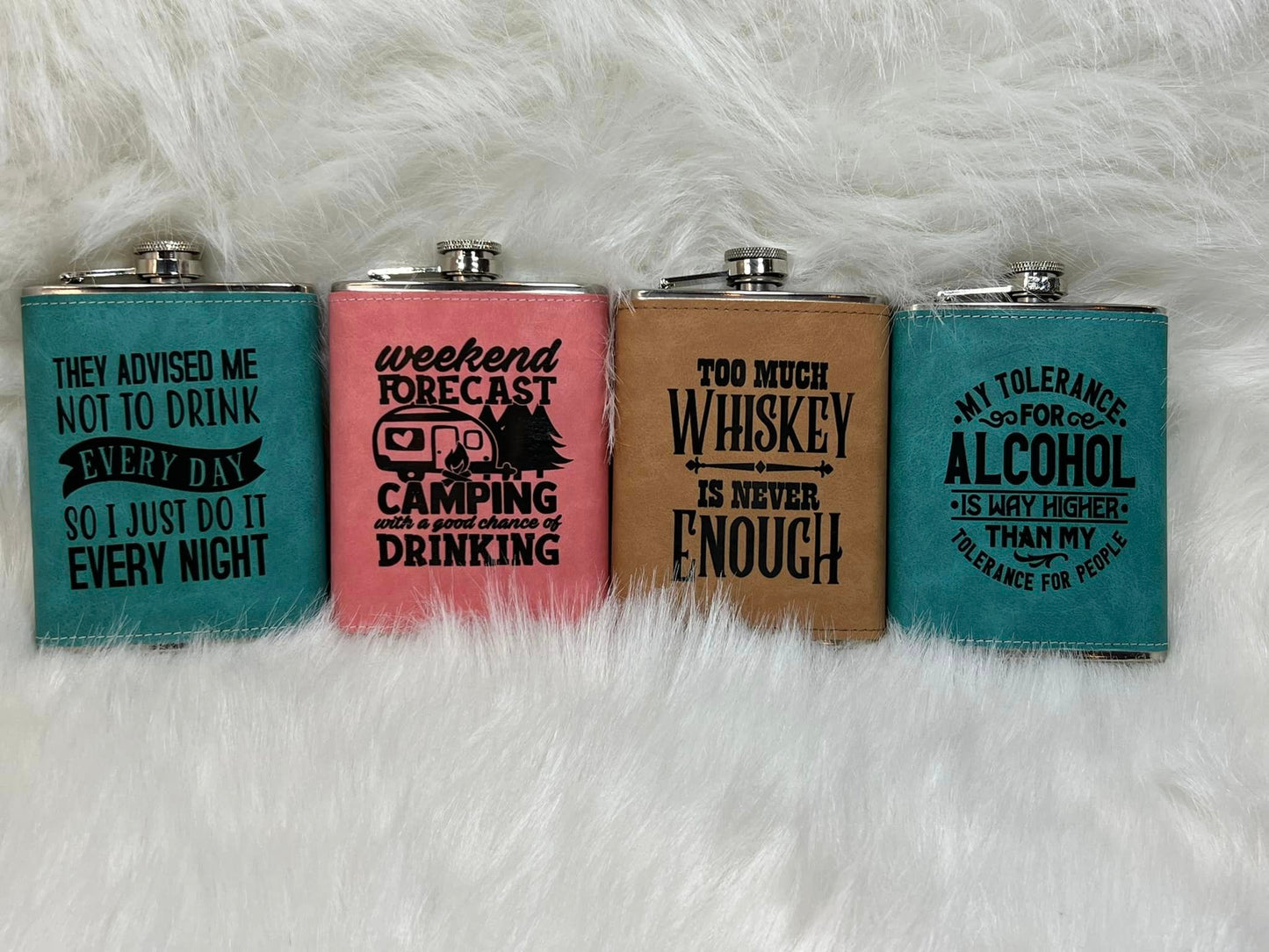 8oz Leather Flask | 4 Colors | Sublimation