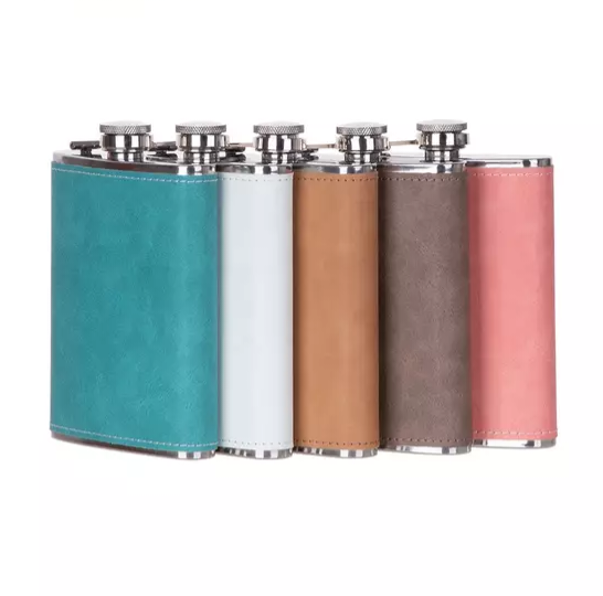 8oz Leather Flask | 4 Colors | Sublimation