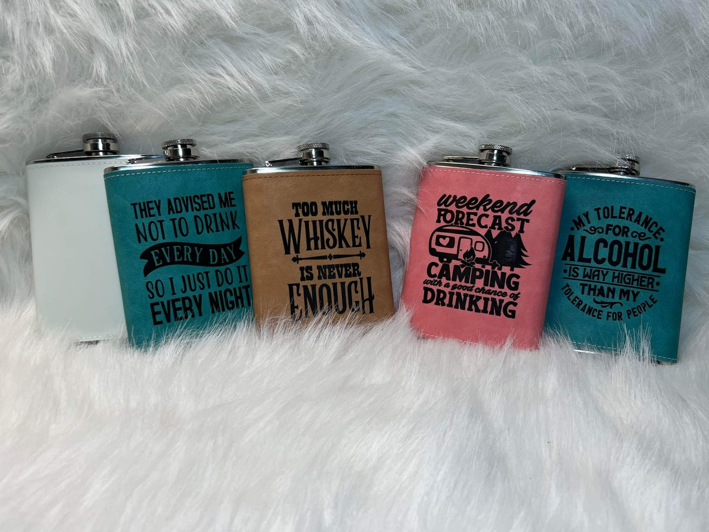 8oz Leather Flask | 4 Colors | Sublimation
