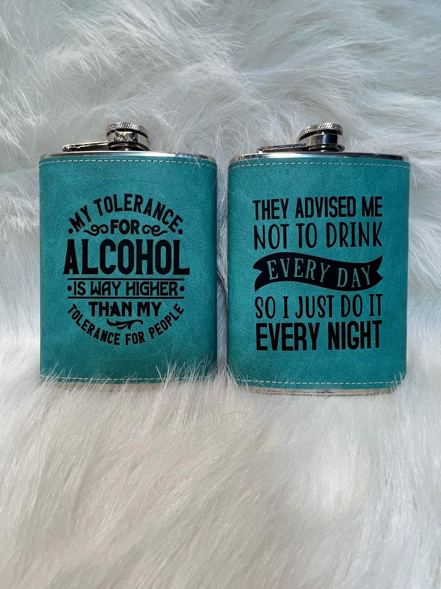 8oz Leather Flask | 4 Colors | Sublimation