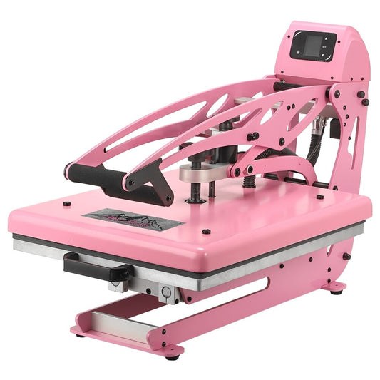 Cascadia Pro Heat Press | Flat Press with Hybrid Auto-Open | Pink