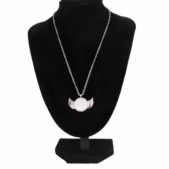 Necklace | Round Angel Wing | Sublimation | Ships from TN