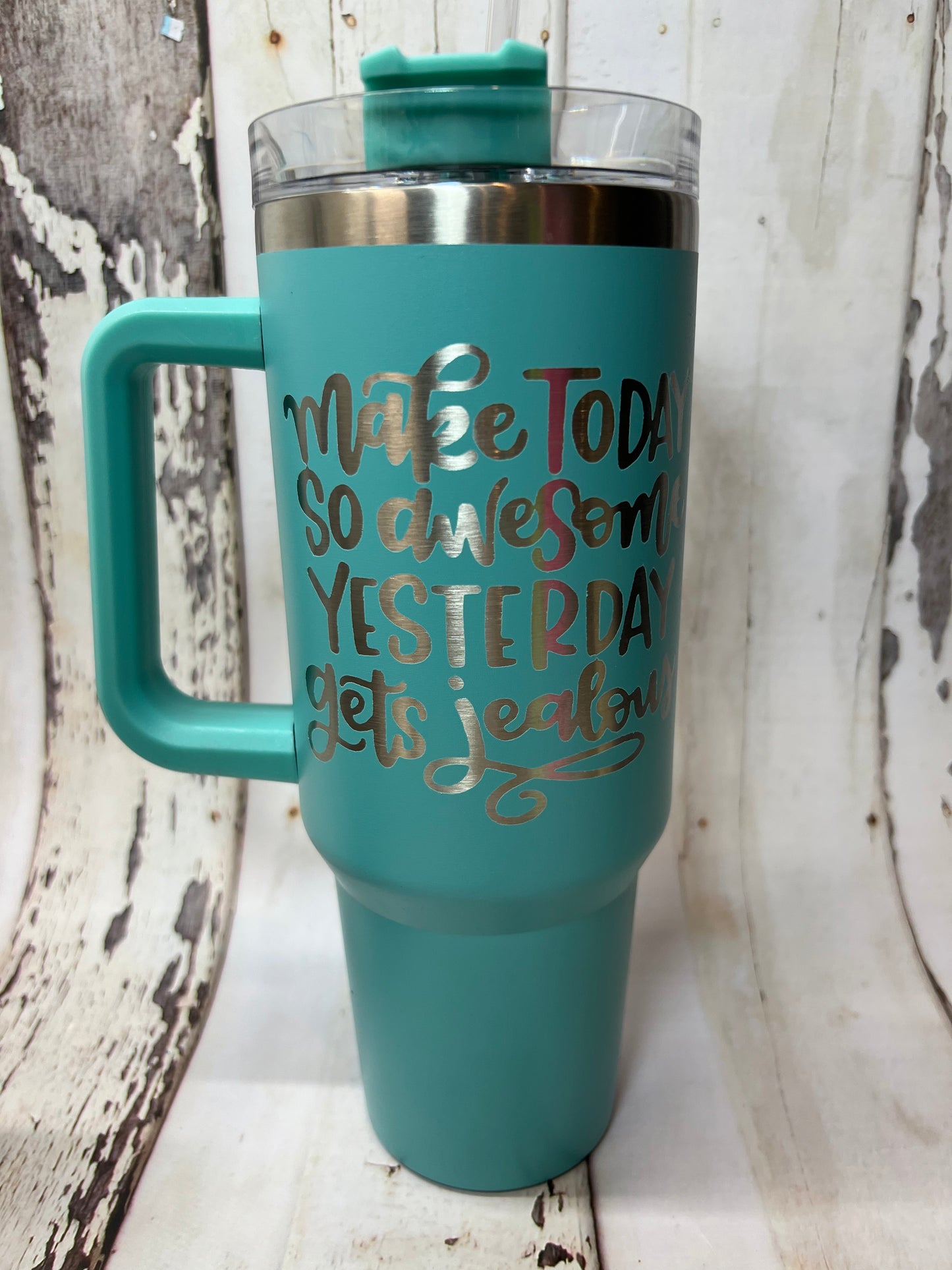 40oz Powder Coated Jumbo Tumbler | Removable Handle | NOT Sublimation | Ships from TN
