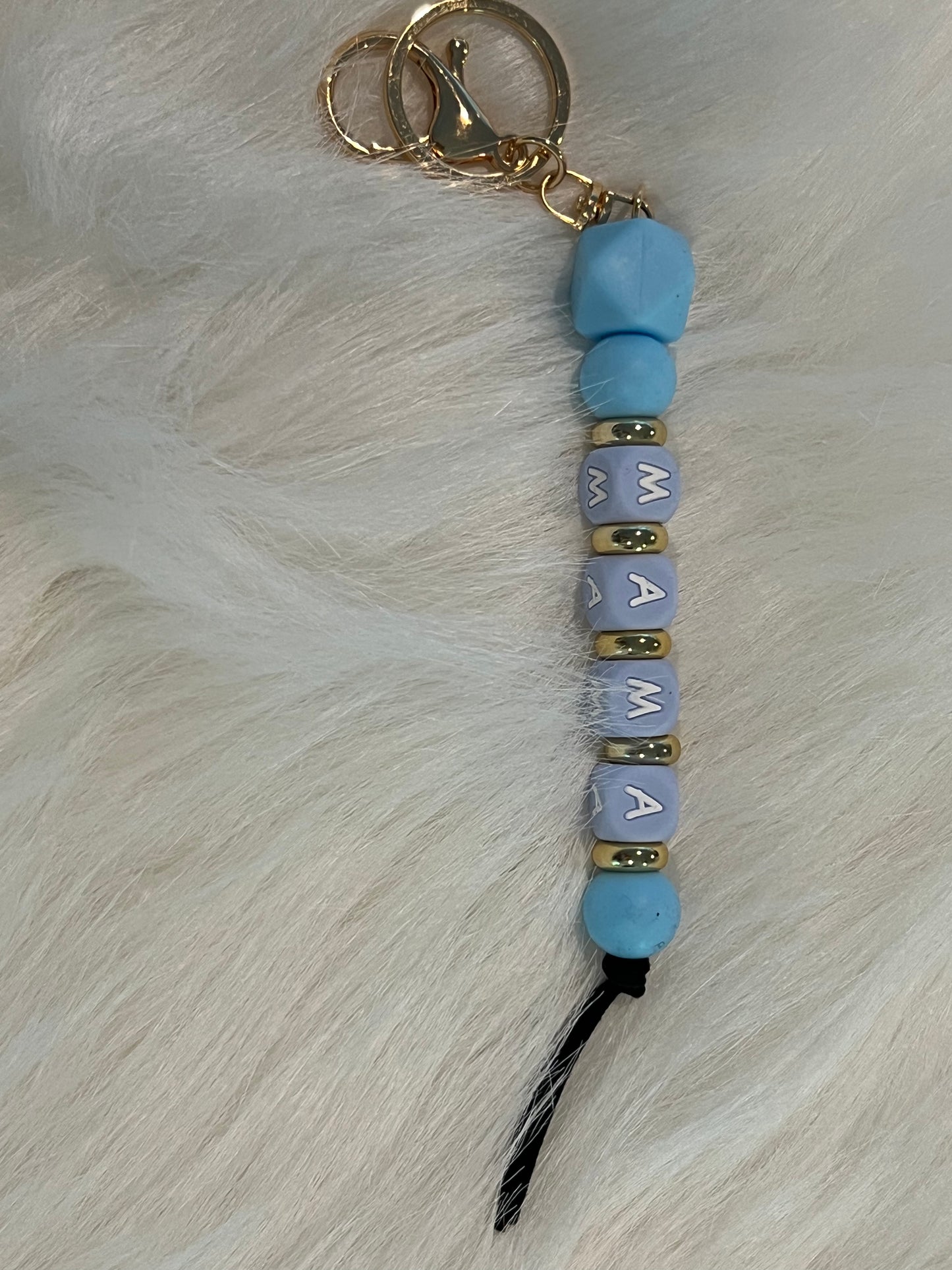 Bead Bracelet and Dangle MAMA Keychain | Sublimation Disc | Ships from TN