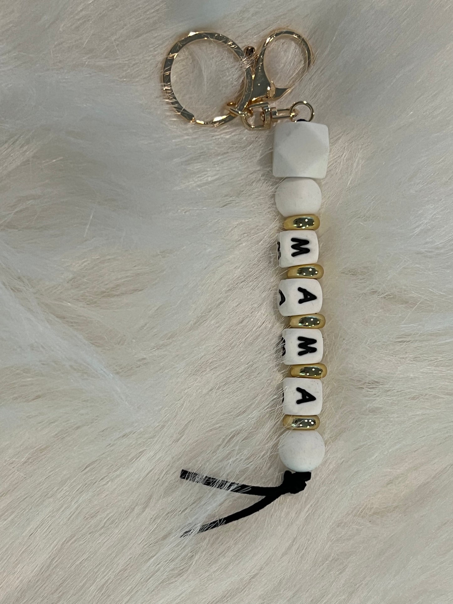 Bead Bracelet and Dangle MAMA Keychain | Sublimation Disc | Ships from TN