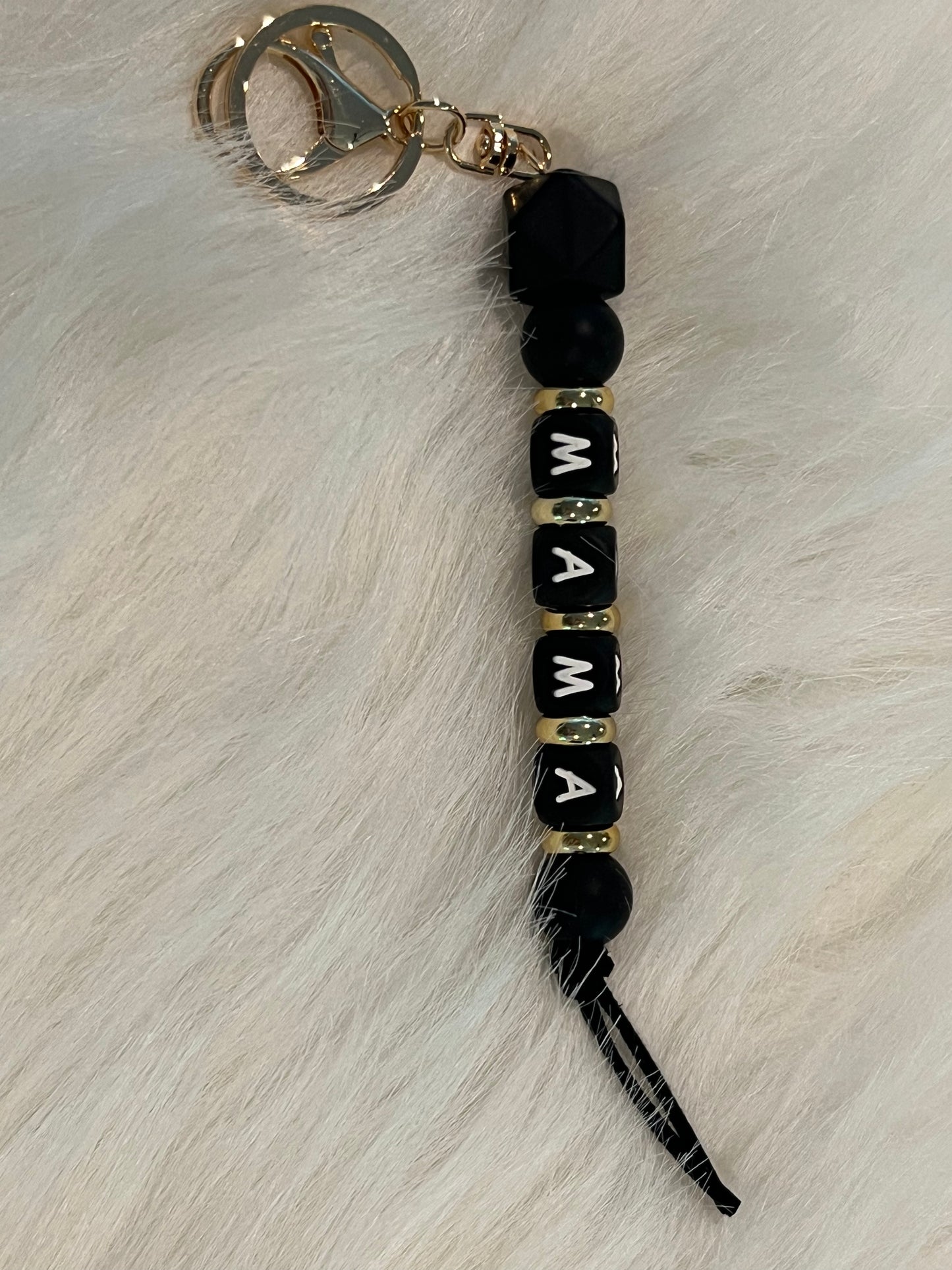 Bead Bracelet and Dangle MAMA Keychain | Sublimation Disc | Ships from TN