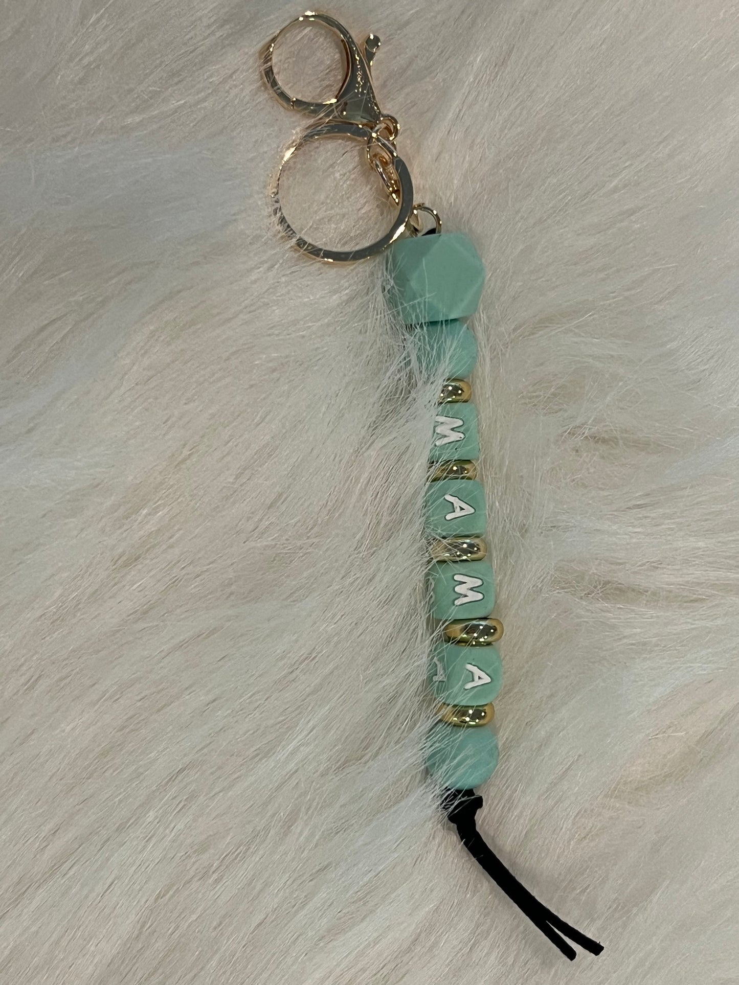 Bead Bracelet and Dangle MAMA Keychain | Sublimation Disc | Ships from TN