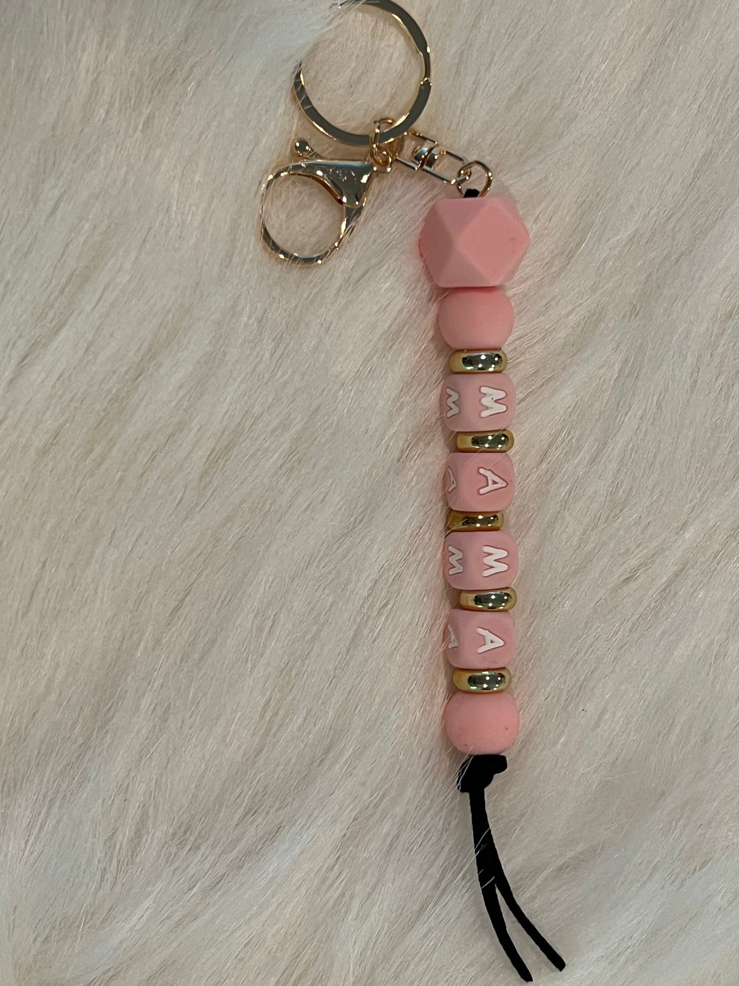 Bead Bracelet and Dangle MAMA Keychain | Sublimation Disc | Ships from TN