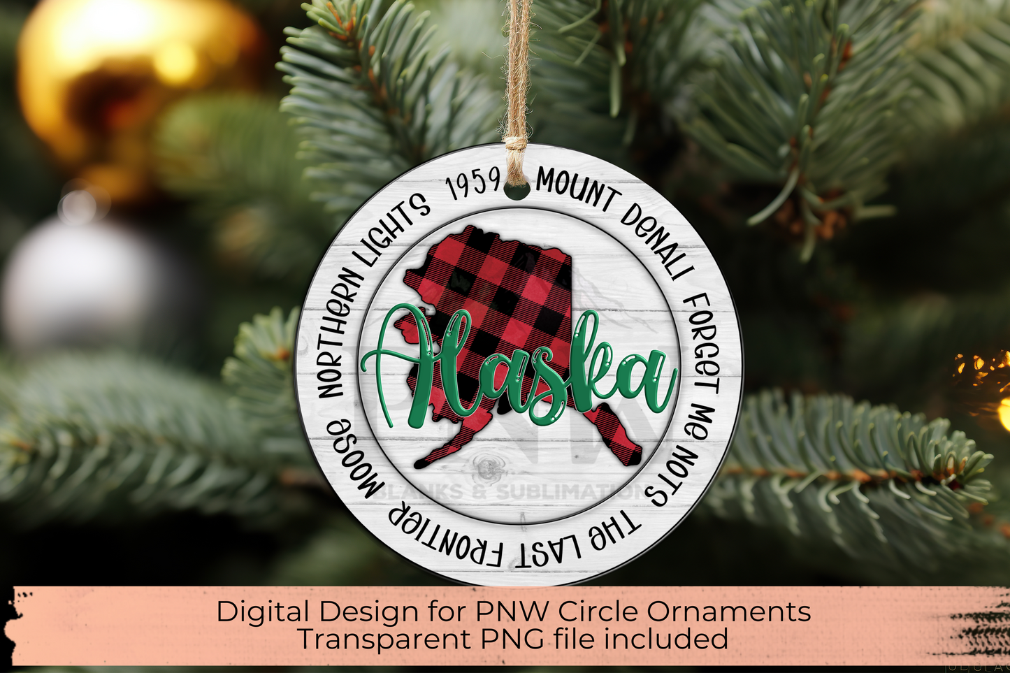 State Christmas Ornament - Choose your State| Digital Product | Made for PNW Laser-Cut Blanks