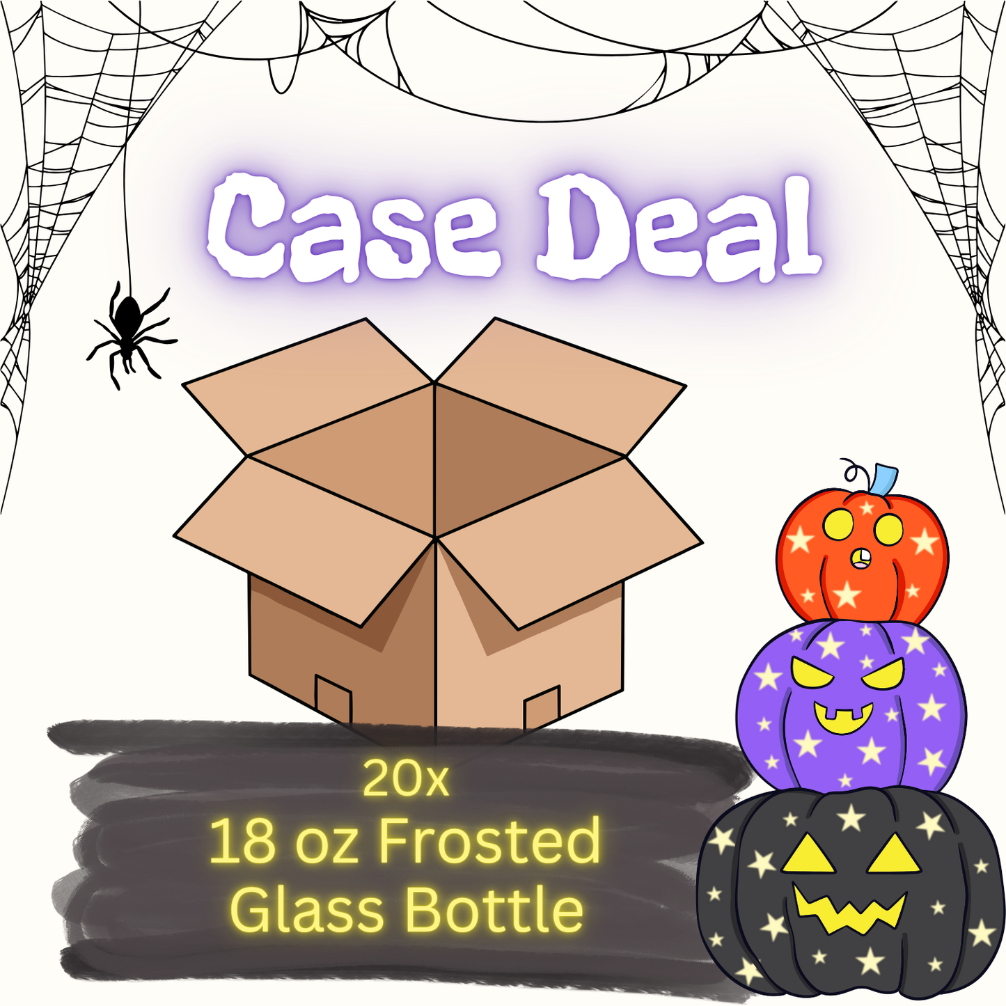 Case Deal: 25x 18 oz Frosted Glass Bottle - FREE SHIPPING