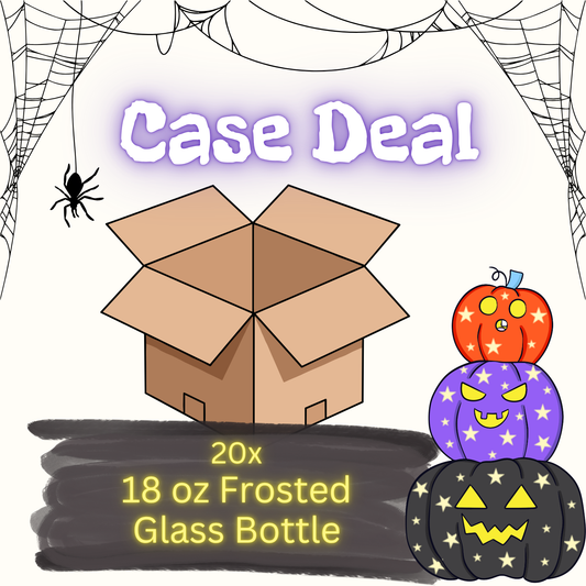 Case Deal: 25x 18 oz Frosted Glass Bottle - FREE SHIPPING