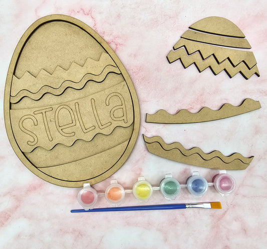 Easter Egg Paint-a-Puzzle | Personalized Kit | Wood | *Made to Order*