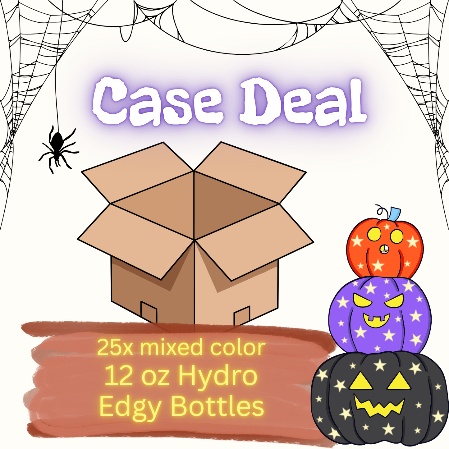 Case Deal: 25x 12 oz Edgy Hydro Bottles - Mixed Color - FREE SHIPPING
