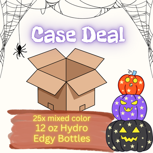 Case Deal: 25x 12 oz Edgy Hydro Bottles - Mixed Color - FREE SHIPPING