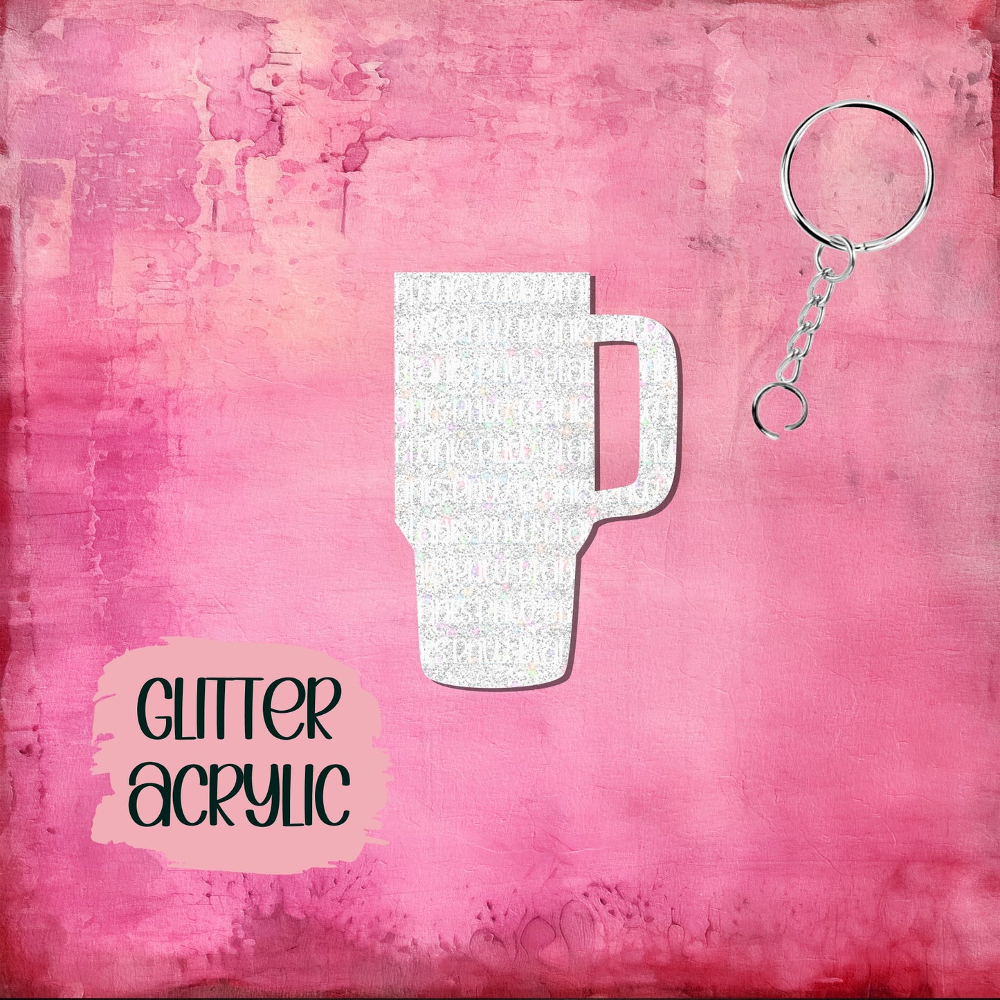 Glitter Acrylic Tumbler Keychain | Sublimation | Volume Pricing