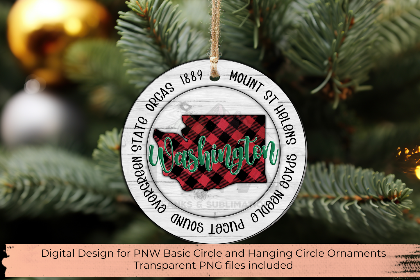 State Christmas Ornament - Choose your State| Digital Product | Made for PNW Laser-Cut Blanks