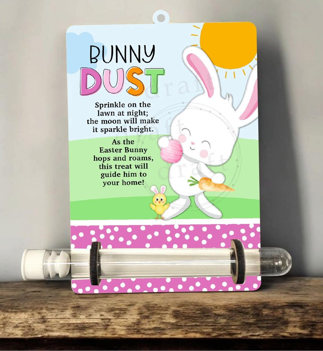 Bunny Dust | Easter Tag | Sublimation MDF