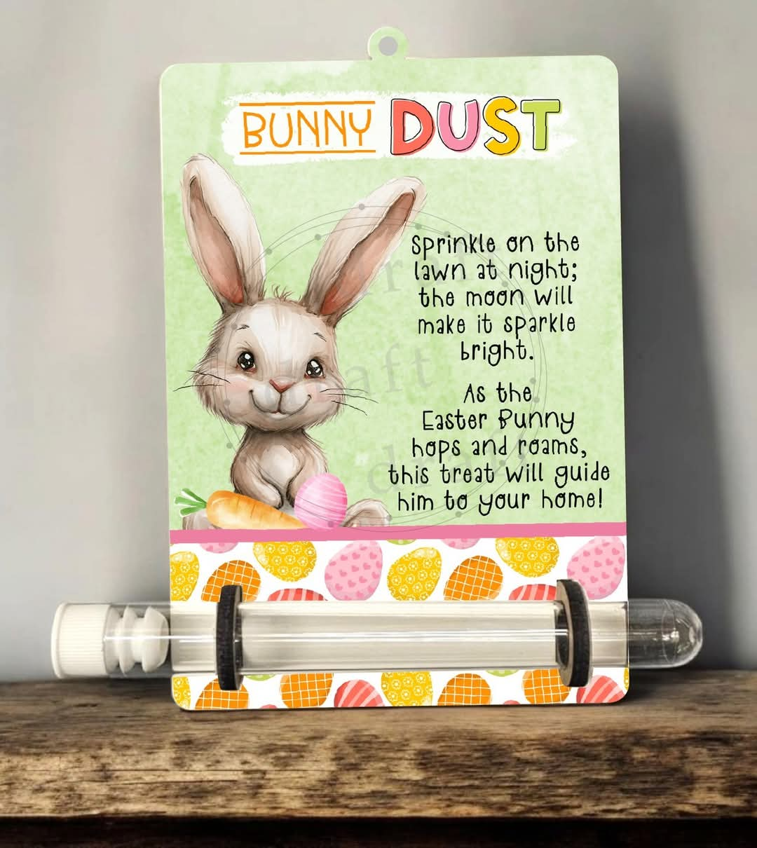 Bunny Dust | Easter Tag | Sublimation MDF