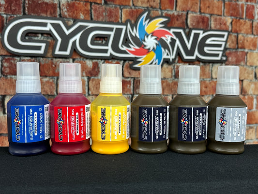 Cyclone 2.0 Sublimation Ink | CMYK-PB-GY 140ml 6 Bottle Set for EPSON EcoTank ET-8550 | Made in the USA