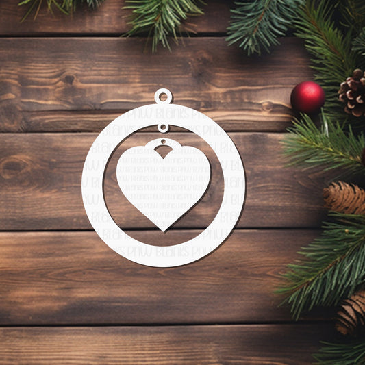 Dangle Ornament - Heart | Christmas Ornament | Sublimation Acrylic *Made to Order*