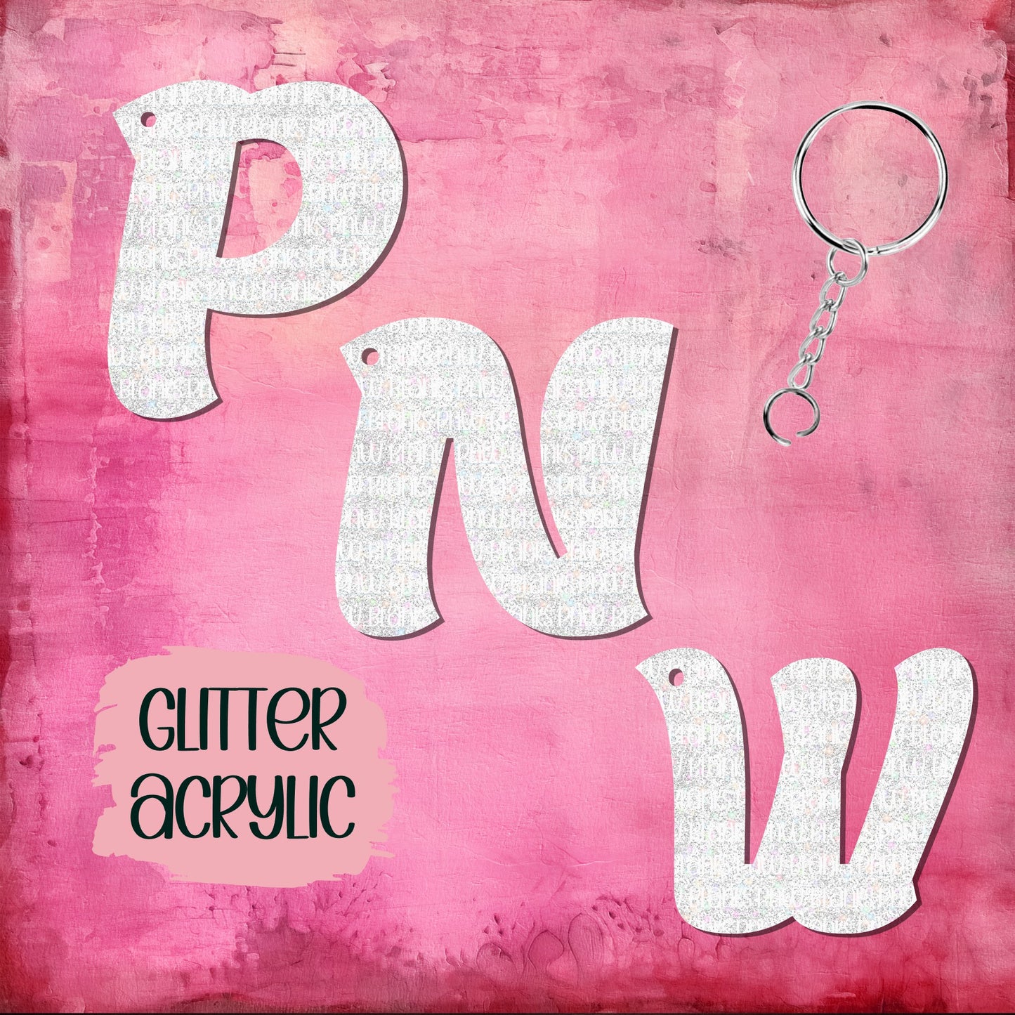 Alphabet Letter | Glitter Sublimation Acrylic Keychain | *Made to Order*