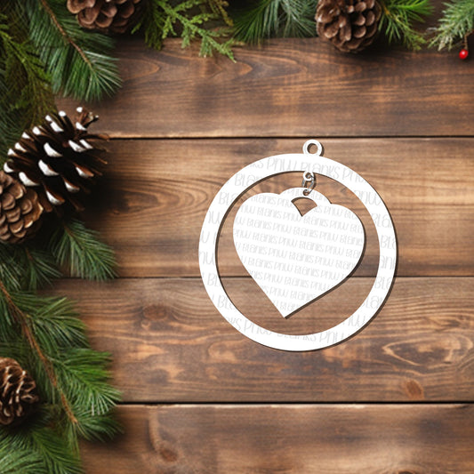 Dangle Ornament - Heart | Christmas Ornament | Sublimation MDF *Made to Order*