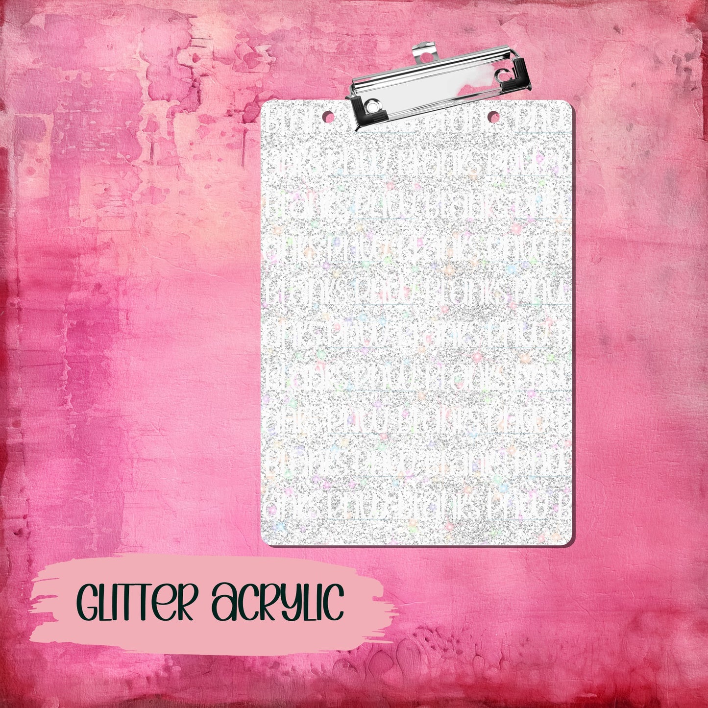 Glitter Acrylic Clipboard | Sublimation | *Made to Order*