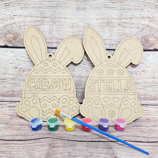 Personalized Easter Paint Kit | Bunny Egg with Child's Name | Made to Order
